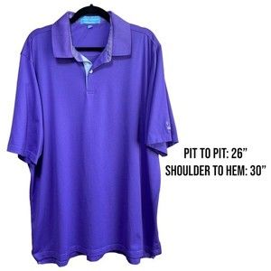 Fairway & Greene Performance- Purple Cotton Blend Golf Polo Shirt- Sz. XXL